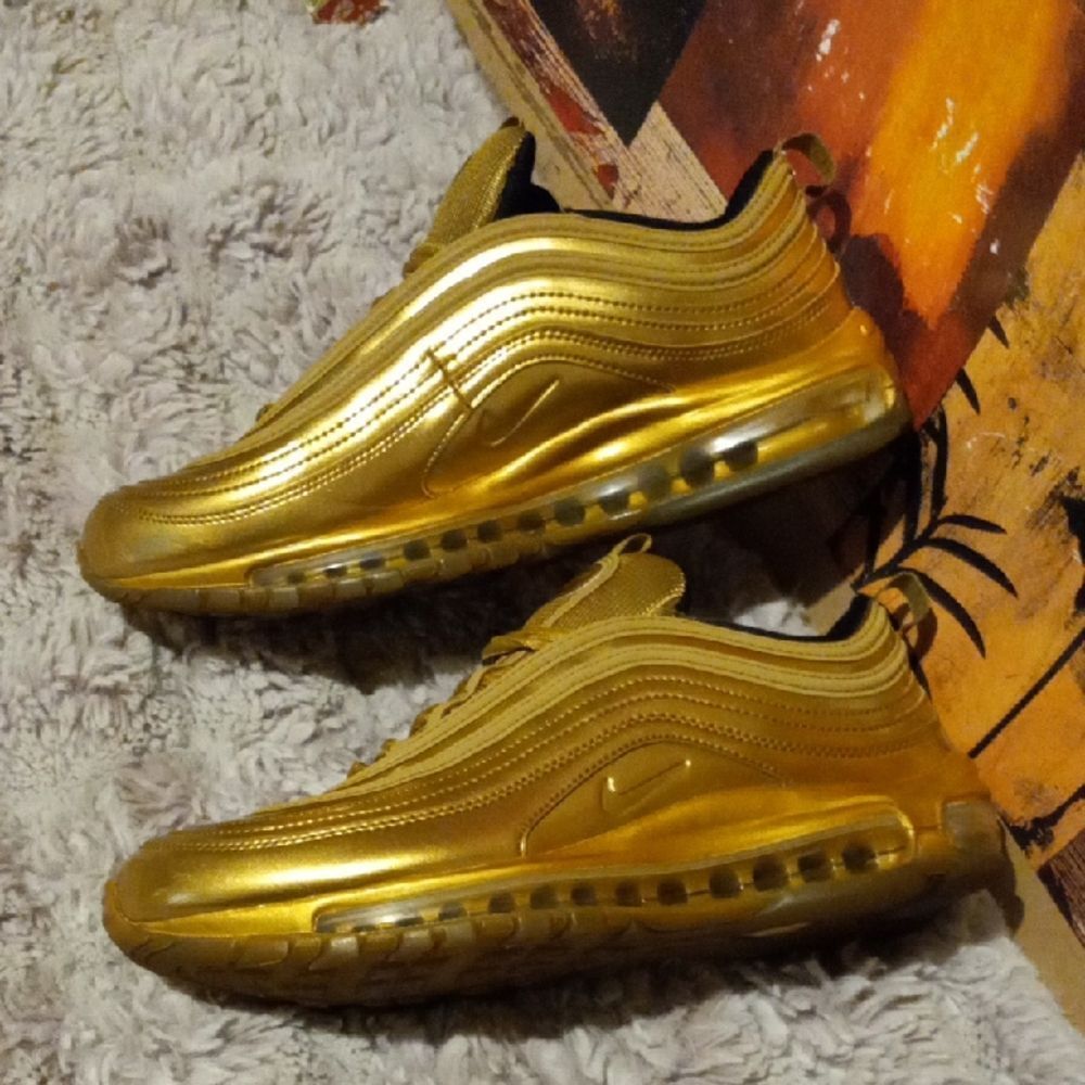 Nike Air Max 97 CT4556-700 Gold Athletic Sneakers - Picture 3 of 7